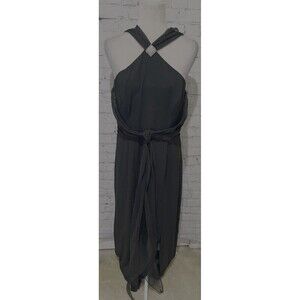 Vintage En Francais black sleeveless gown with a halter neckline Flowing Size 12